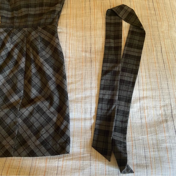 Gray plaid le château bodycon midi dress - Picture 6 of 8